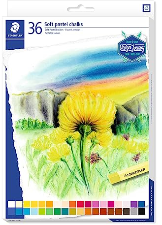STAEDTLER 2430 C12 ST 2430 C36 Softpastellkreiden (hoher Grad an Lichtbeständigkeit, weicher Abstrich, leicht verwischbar, Kartonetui mit 36 brillanten Farben)