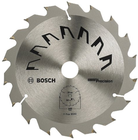 Bosch 1x Circular Saw Blade Precison (for Wood, Ø 160 x 2.5/1.5 x 20/16 mm, 18 Teeth, ATB, with 1x Reduction ring 16 mm, Accessories for Circular Saws)