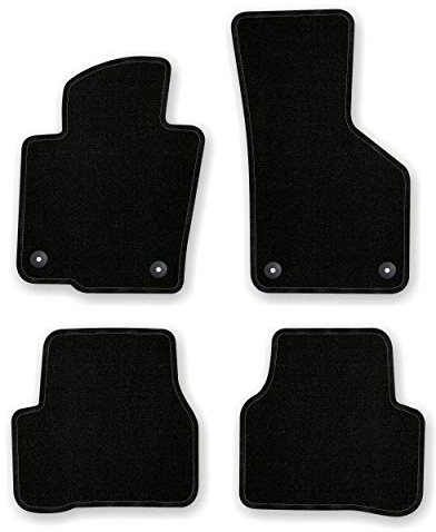 Bär-AfC Auto Fußmatten Basic passend für VW Passat 3C / B6 / B7 2005-2014, Autoteppiche Nadelvlies Schwarz, Rand Kettelung Schwarz, Set 4-teilig, VW04500