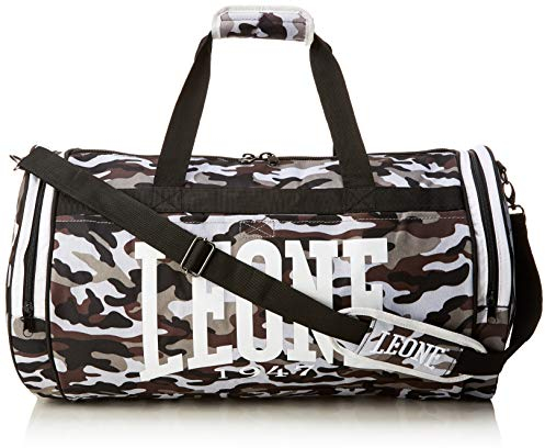 LEONE 1947, Camouflage-Sporttasche, Unisex-Erwachsene, Graue Tarnung, Taglia Unica, AC906