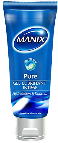 MANIX Pure Gel : Lubrifiant Intime (80mL) à Base d'Eau/Compatible avec les Préservatifs/Idéal pour les Rapports Vaginaux et Anaux