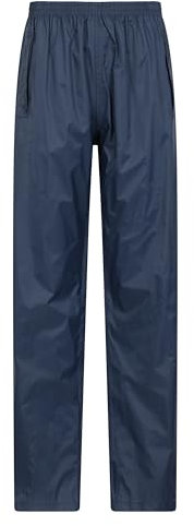 Mountain Warehouse Pakka Womens Waterproof Over Trousers - Packaway Bag, Breathable Rain Pants, Hook & Loop Ankle Opening Ladies Rainwear - for Spring Summer & Outdoors Navy Women's Size 20