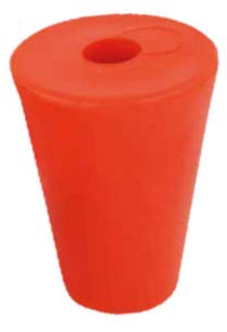 Gummistopfen mit Loch für Gärröhrchen | rot Ø 35-60mm mit 17mm Bohrung (1 Stück)