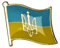 Anstecknadel mit ukrainischer Flagge, Metall