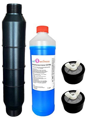 Pool Überwinterungsset 1 mit Skimmerstopfen, 2 Winterstopfen (32-38mm) + Winterkonservierer Extra 1,0 l