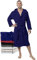 Twinzen Bademantel Herren - XXL - DarkBlau - 100% Baumwolle (350g/m²) OEKO-TEX® Zertifiziert - Bademantel mit Kapuze, 2 Taschen, Gürtel