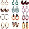 Finrezio 12 Paare Acryl Melierte Creolen Set Harz Tropfen Baumeln Schmuck Für Frauen Mädchen Stil B