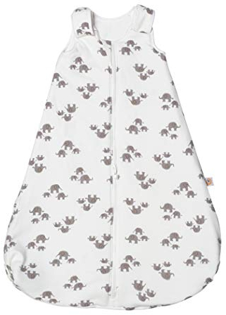 Ergobaby Ganzjahres Baby-Schlafsack Neugeborene 56-62 Baumwolle, Ganzjahresschlafsack Baby 0-6 Monate TOG 1, Elephant