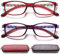 EYEURL 2er-pack Lesebrille Damen und Herren Blaufilter Brille Mischfarbe Lesebrille Anti-blaue Computerbrille mit Federscharnieren Brille Leicht Komfortabler Lesehilfe Vintage Brillen