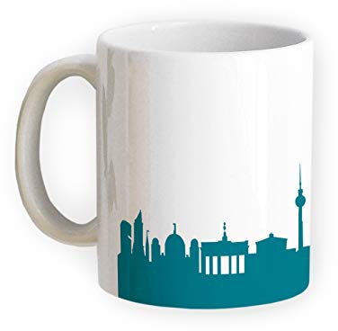Tasse Berlin Skyline - Bürotasse Kaffeebecher Städtetasse 5 Farben - Personalisierte Geschenkidee für Berliner & Fans, Umzug Richtfest Architekt