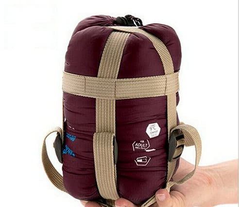 ausuky Ultraleichter Schlafsack für Wandern, Reisen, Outdoor, Camping, Wandern, Survival, tragbar, Weinrot