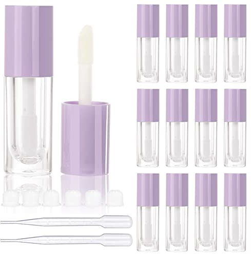 COSIDEA 14 leere violette 6 ml große Pinsel-Lipgloss-Röhren für DIY-Lipgloss, Lipgloss-Behälter