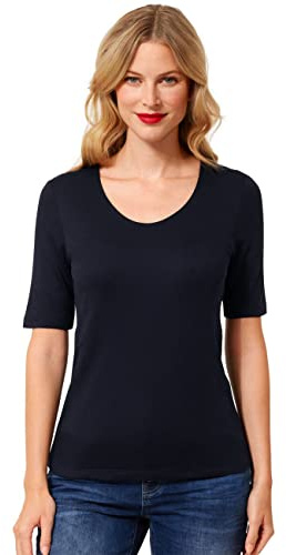 Street One Damen New Palmira T-Shirt, Deep Blue, 36