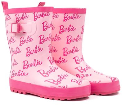 Barbie Wellies Ragazze Short Rosa Glitter Logo Stivali di Gomma 32 EU