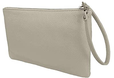 JOPHY & CO. Pochette a Mano in Vera Pelle con Laccetto Unisex(cod. 5250) (Beige, Small)