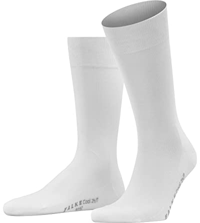 FALKE Mens Cool 24/7 M Cotton Plain Socks, White 2000, 8.5-9.5 UK