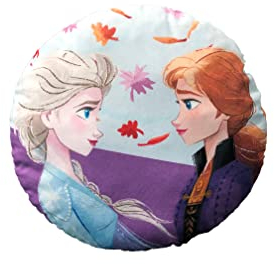 Disney Frozen Kissen, rund, Polyester, weich, perfekt für das Kinderzimmer Ihrer Kinder, offizielles Disney-Produkt