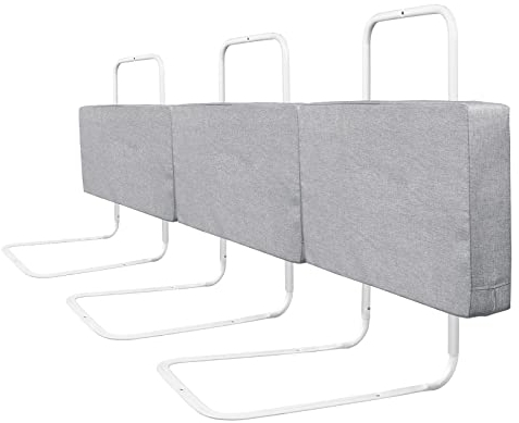 NAIZY Bettgitter Rausfallschutz Baby 3 * 50cm Bettschutzgitter 5-Loch höhenverstellbar Rausfallschutz Waschbarem Reißverschluss Kinderbettgitter für Familienbett und Kinderbett, 150cm Grau