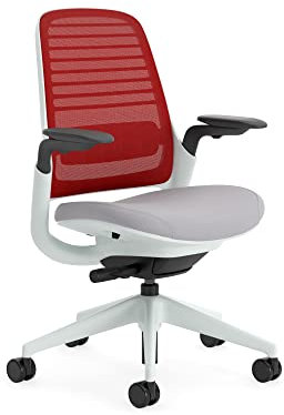 Steelcase Series 1 Ergonomic Office Chair With LiveBack Lumbar Support And 4D Armests Scarlet/Grey