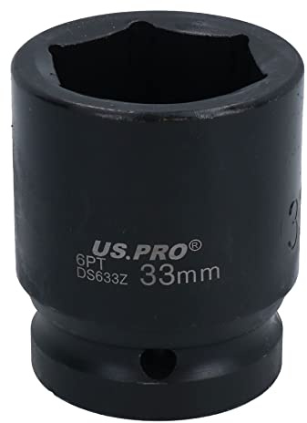 3/4 Drive 33mm Shallow Metric MM Impact Impacted Socket 6 Sided Single Hex