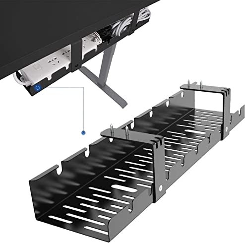 Kabelmanagement aus Metall unter dem Schreibtisch für den Schreibtisch im Home-Office,perfekt für Stehpulte,Kabel-Draht-Organizer,platzsparendes Management,ordentlicher Draht-Halter-Rack-Korb,Schwarz