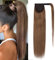 SEGO Ponytail Extension Echthaar Pferdeschwanz Zopf Haarteil Haarverlängerung Hair Piece Haar Hitzebeständig Hellbraun #6 56 cm (95 g)
