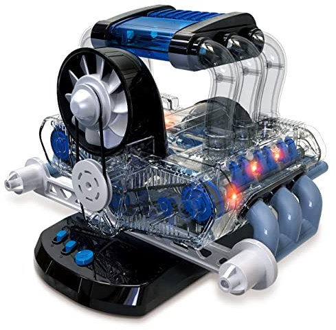 MASTER HOBBY Motor V6 para Montar - 6 Cilindros con Luz y Sonido. Funcional, Incluye más de 320 Piezas. (+12 años)