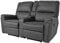 Mendler 2er Kinosessel HWC-K17, Relaxsessel Fernsehsessel Sofa, Nosagfederung Getränkehalter Fach - Stoff/Textil dunkelgrau