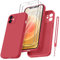 Qasyfanc Coque Protection Caméra pour iPhone 12 avec 2 Pièces Verre Trempé, Housse de Protection Silicone Antichoc Doublure Microfibre Douce Ultra Fine Coque iPhone 12 6.1 (Rose)