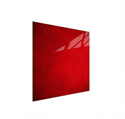 DarHaus Plaque de recouvrement, 50 x 52 cm, en verre, pour cuisinières électrique, à induction, convient comme décoration, protection anti-éclaboussures ou planche à découper, Rouge