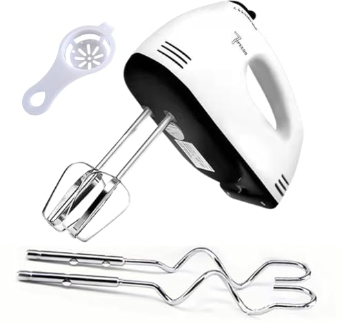 LUPATDY Batteur électrique à main,7 niveaux,batteur à main,fonction turbine,mixeur,batteur à main 300 W 2 fouets,2 agitateurs,2 séparateurs de protéines séparant facilement les œufs et la pâte,