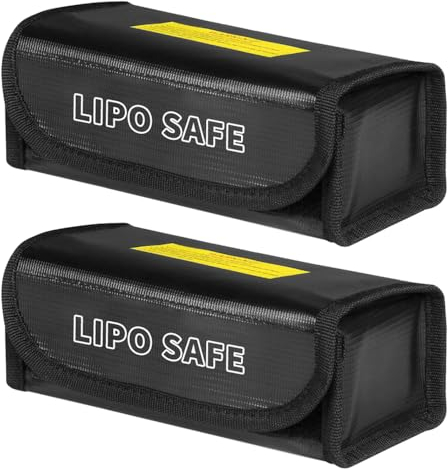 MOERAE 2pcs Lipo Safe Tasche, Feuerfeste Lipo Batterietasche, Lipo Akku Tasche Feuerfest, Explosionsgeschützte Sicherheit Schutztasche Ladegerät Sack Für Ladung und Transport (18.5 x 7.5 x 6 cm)