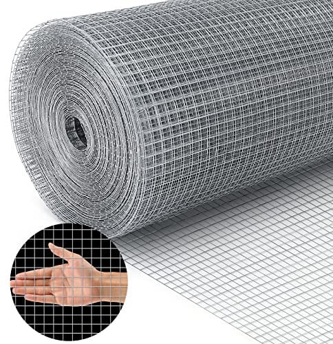 Land Guard 19 Gauge Hardware Cloth, 1/2 inch Chicken Wire Fence, Galvanized Welded Cage Wire Mesh Roll Supports Poultry Netting Cage Fence………