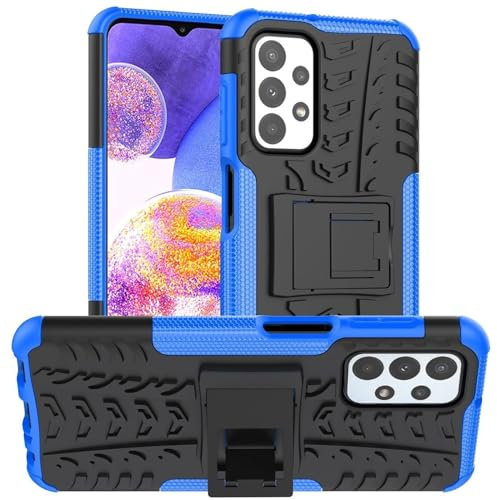 CoolGadget Outdoor Handyhülle für Samsung Galaxy A23 5G, Robuste Schutzhülle mit integriertem Ständer und stoßfestem Design, Blau