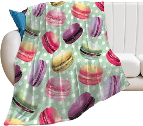 Kuscheldecke 80x150 Sandwich-Kekse, Flanell Fleecedecke 3D Polka-Dot-Muster Weiche und Warme Decke, als Sofadecke Wohndecke Tagesdecke Wolldecken, für Kinder Erwachsene TT884