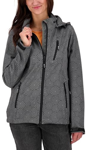 DEPROC-Active Damen Damen Softshelljacke mit Abnehmbarer Kapuze Übergangsjacke Windbreaker Shelby Peak Softshelljacke