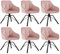 WOLTU Esszimmerstühle drehbar 6er Set, für Esszimmer Wohnzimmer, Bequeme Küchenstühle gepolstert mit Armlehnen Rückenlehne, mit Samtbezug, Rosa
