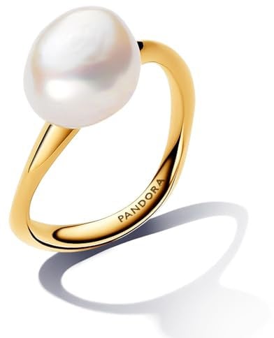 PANDORA 14k Gold-plated unique metal blend Pearl Treated freshwater cultured pearl White 163293C01