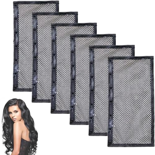 Length n Lock Haardehner, Lockenwickler für Haar, Länge und Lock, lockiges Haarnetz, Netz-Wickel gegen Einlaufen (33 cm, 6 Stück)