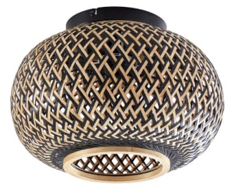 Lindby Deckenlampe Nerys (Landhaus, Vintage Rustikal) aus Holz (1 flammig E27) - Deckenleuchte Lampe Wohnzimmerleuchte