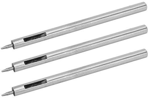 Uadme Perforadora Cuero Agujeros, 3 Piezas Herramienta de Agujeros de Cuero, Punzón Redondo de Hueca de Acero de Aleación, para Manualidades, Cortador Artesanal de Cuero (1,2 mm)