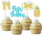 Rsstarxi 24 Pack Baby is Brewing Cupcake Toppers Baby Bottle and Beer Mug Gender Reveal Cupcake Picks Decorations for Cheers Baby Shower Birthday Party Decorations Blue