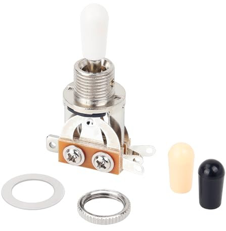 Banworks Metric 3-Wege-Kippschalter Tonabnehmer-Wahlschalter für Epiphone EPI LP Les Paul Style Gitarre JT/DWQ-01, Chrom mit weißer Spitze