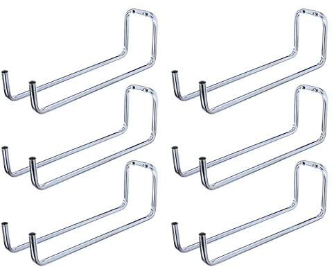 Alberts 856205 Wandhaken | wahlweise in verschiedenen Ausführungen | doppelt abgewinkelt | galvanisch blau verzinkt | Durchmesser Ø12 mm | 120 x 330 x 90 mm | 6er Set