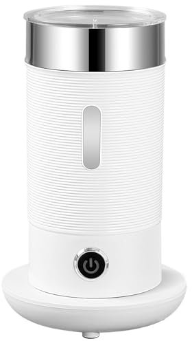 TYYMSMK 450W Fully Automatic Home Hot and Cold Milk Frother, 200ml Large Capacity, Suitable for Coffee Drinks, One-Button Operation, Quiet Design