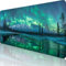 Alfombrilla Ratón Gaming Verde 1500 x 800mm, Alfombrilla Ratón xxl Aurora, Mouse Pad con Base de Goma Antideslizante, Impermeable Alargar Alfombrilla Escritorio Bordes Cosidos para Ratón y Teclado W-7
