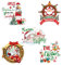 5pcs Christmas Door Decorations, Beacon Cruise Santa Claus Magnetic Christmas Stickers Christmas Magnets for Fridge Garage Door Cruise Door