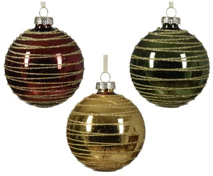 Pallina Albero Di Natale In Vetro Spirale Dorata Prodotto Assortito - Varzi Il Natale Dal 1956