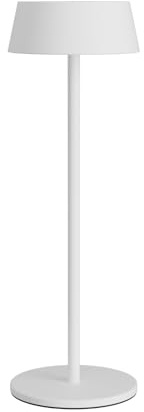 K-Bright 1 Stück LED Akku Tischleuchte 32.5cm aus Aluminium Weiß | 3000K warmweißes Dimmbare Tischlampe, led Kabellose tischlampe outdoor Geeignet Für Abendessen, Lesen, Schlafzimmer, Garten