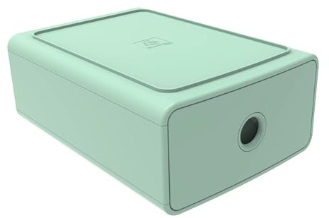 Exacompta - Ref 315480D - 1 Autentik Tiny Box 1 drawer stackable filing module - External dimensions: Depth 19 x Width 26.5 x Height 10 cm - Sage Green